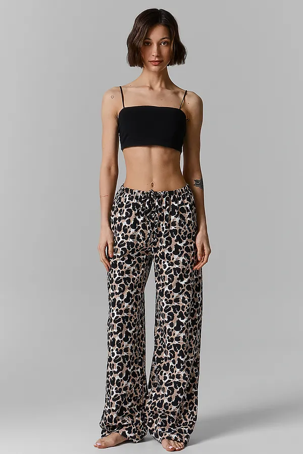 Брюки MARK FORMELLE, леопард на молочном - фото 1