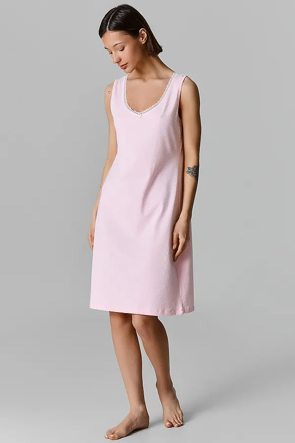 Сорочка ночная женская MARK FORMELLE, горошек на персиковом - фото 1