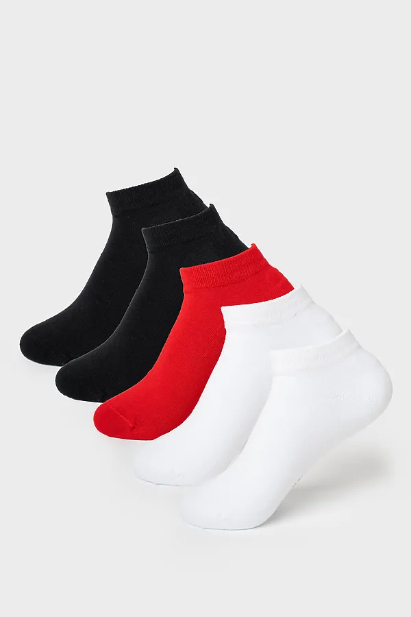 Носки трикотажные для девочек, 5 пар в комплекте PLAYTODAY, черный,белый,красный - фото 1