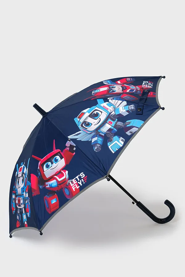 Зонт-трость для мальчиков PLAYTODAY, тёмно-синий - фото 1