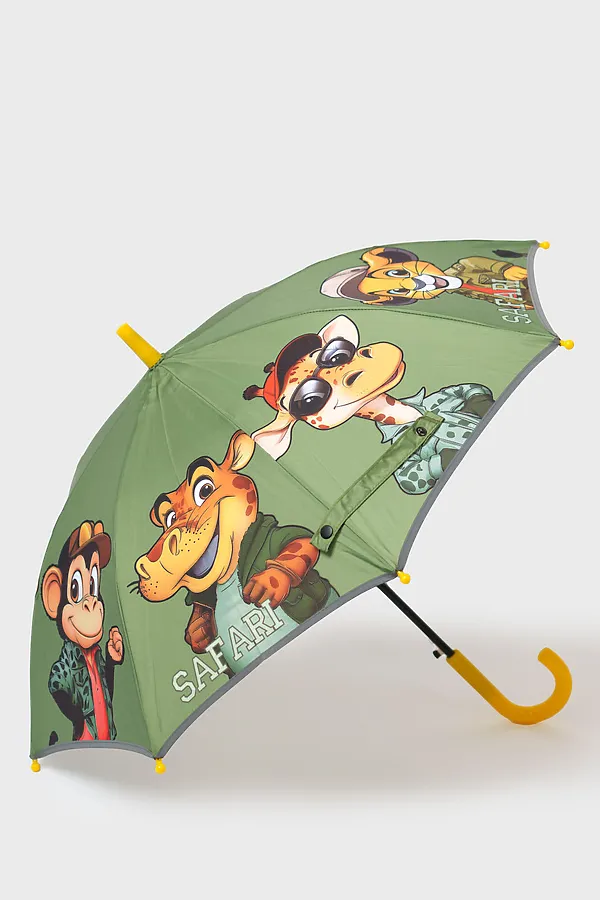 Зонт-трость для мальчиков PLAYTODAY, хаки - фото 1