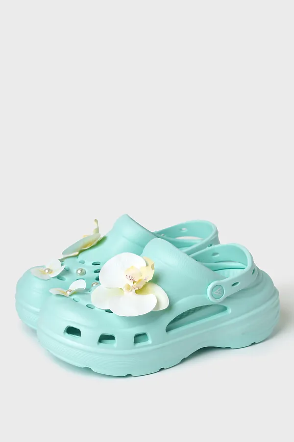 Сабо для девочек PLAYTODAY, светло-зеленый,белый - фото 1