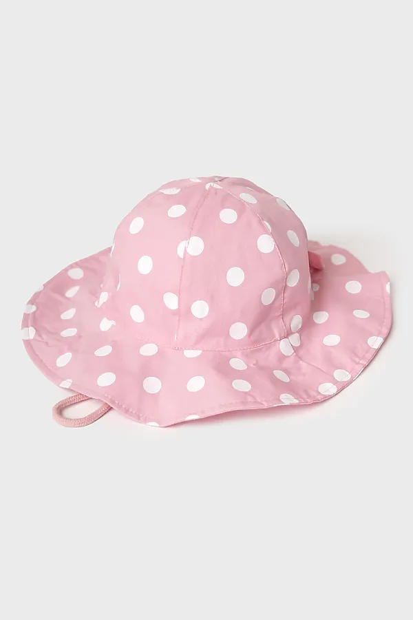 Панама текстильная для девочек PLAYTODAY, светло-розовый,белый - фото 1