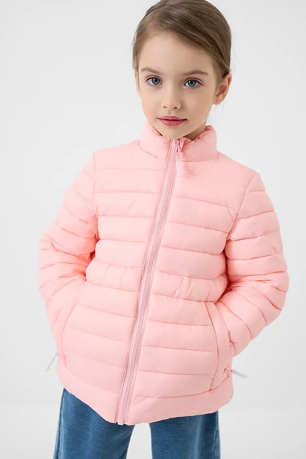 Куртка текстильная с полиуретановым покрытием для девочек PLAYTODAY, светло-розовый - фото 1