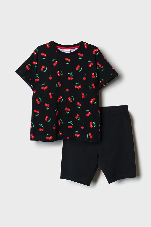 Комплект трикотажный для девочек: брюки (легинсы укороченные), фуфайка (футболка) PLAYTODAY, разноцветный - фото 1