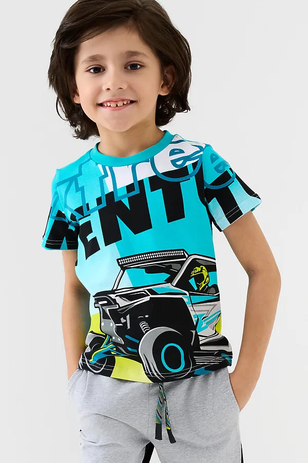 Фуфайка трикотажная для мальчиков (футболка) PLAYTODAY, белый - фото 1