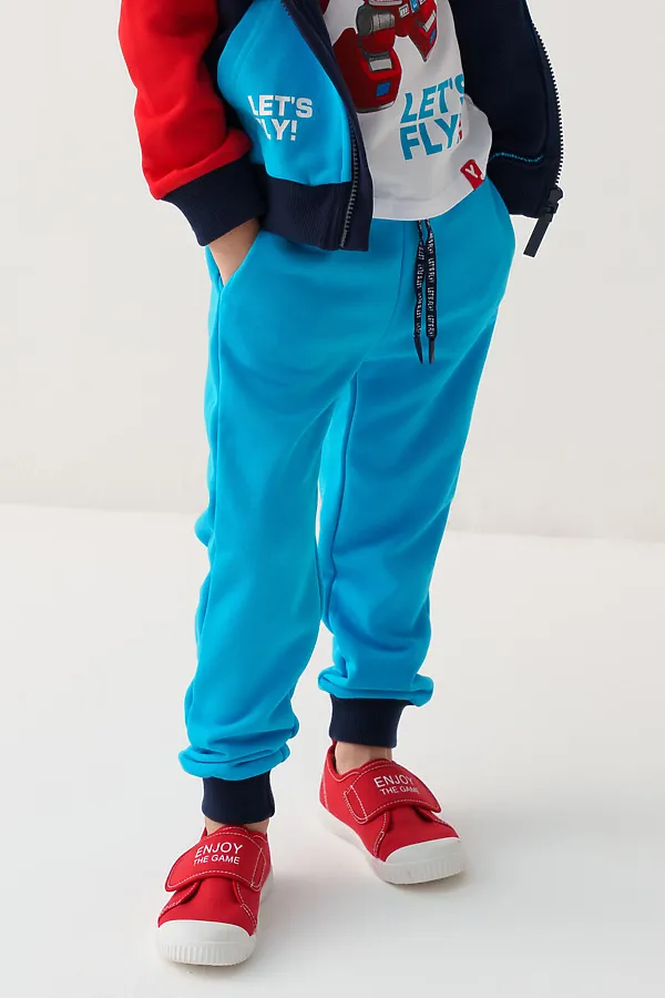 Брюки трикотажные для мальчиков PLAYTODAY, ярко-синий - фото 1