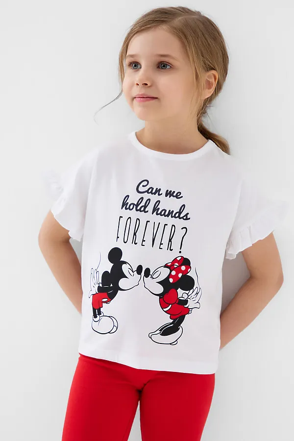 Джемпер трикотажный для девочек (футболка) PLAYTODAY, белый - фото 1