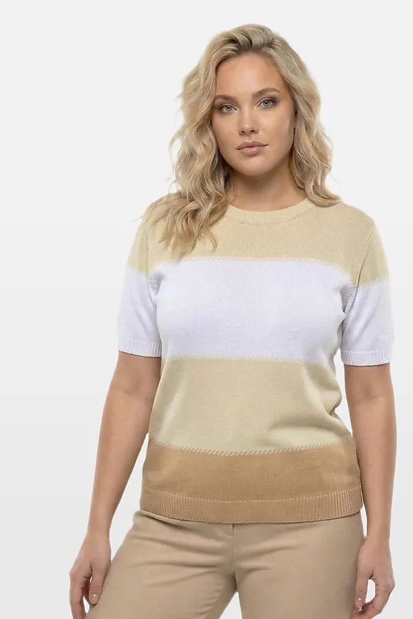 Джемпер VAY, бежевый/топленое молоко/белый/натюрель - фото 1