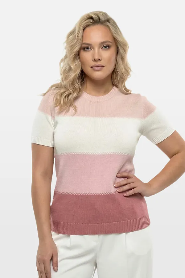 Джемпер VAY, т.пудра/орхидея/белый/бледно-розовый - фото 1