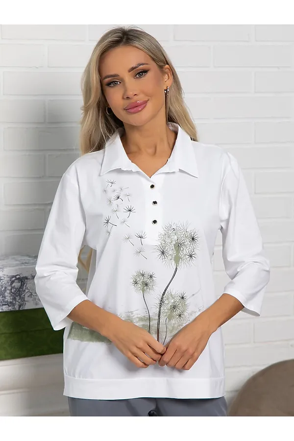 Блуза Сны луговых эльфов LADY TAIGA, белая - фото 1
