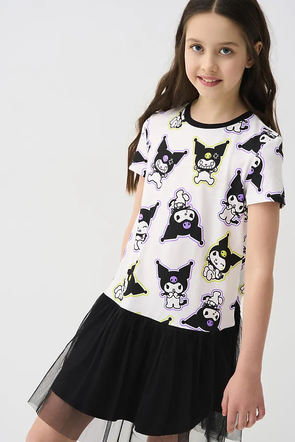 Платье трикотажное для девочек PLAYTODAY, разноцветный - фото 1