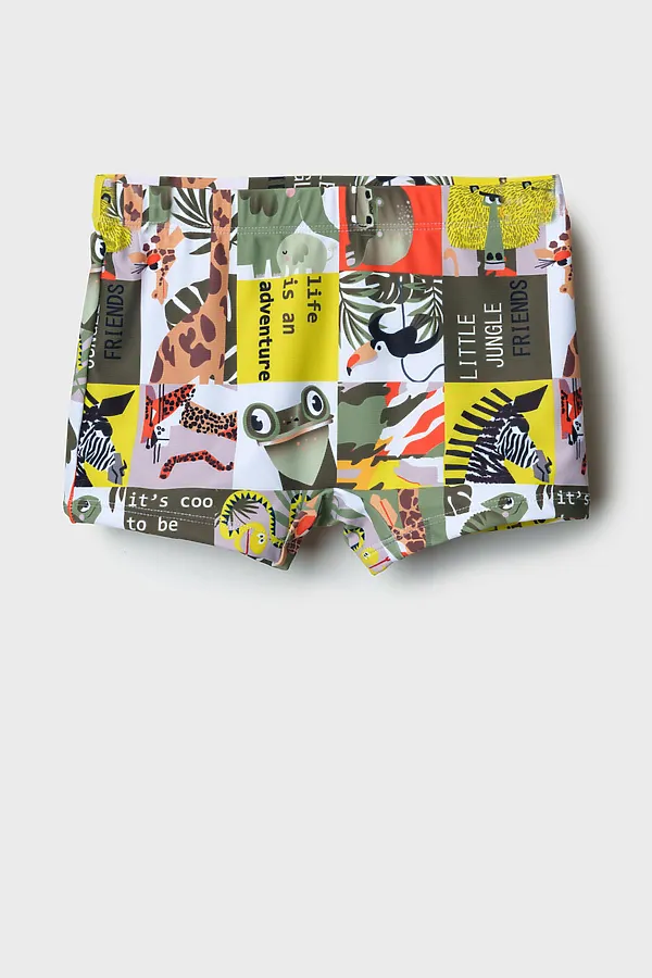 Плавки-шорты трикотажные для мальчиков, средней длины PLAYTODAY, разноцветный - фото 1