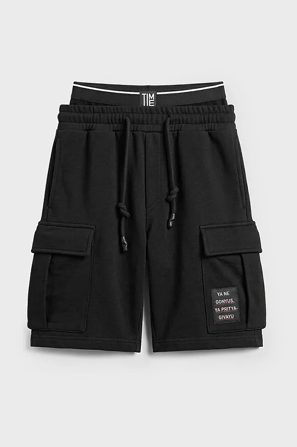 Шорты трикотажные для мальчиков PLAYTODAY, черный - фото 1