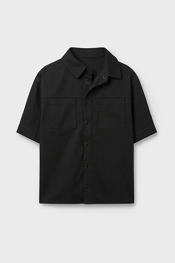 Рубашка текстильная для мальчиков PLAYTODAY, черный - фото 1