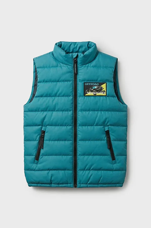 Жилет текстильный с полиуретановым покрытием для мальчиков PLAYTODAY, бирюзовый - фото 1
