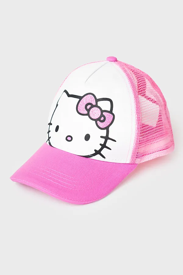 Кепка текстильная для девочек PLAYTODAY, белый,лиловый - фото 1