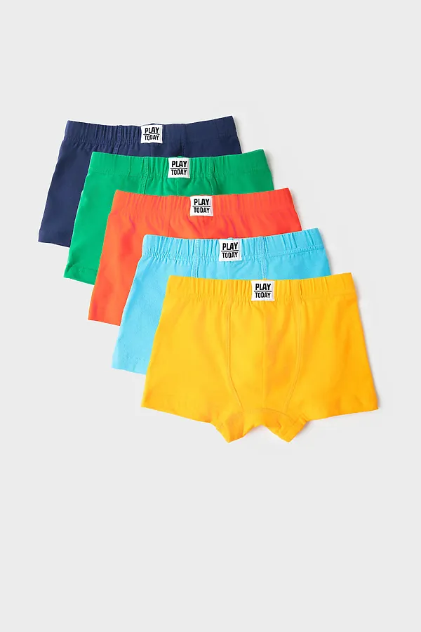 Трусы трикотажные для мальчиков - боксеры, 5 шт в комплекте PLAYTODAY, разноцветный - фото 1