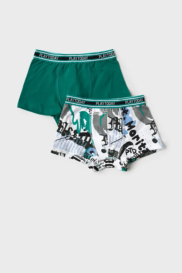 Трусы трикотажные для мальчиков - боксеры, 2 шт в комплекте PLAYTODAY, разноцветный - фото 1
