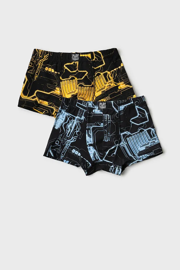 Трусы трикотажные для мальчиков - боксеры, 2 шт в комплекте PLAYTODAY, разноцветный - фото 1