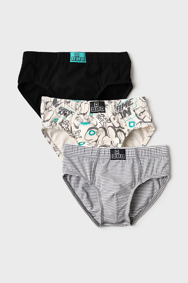 Трусы трикотажные для мальчиков - брифы, 3 шт в комплекте PLAYTODAY, разноцветный - фото 1