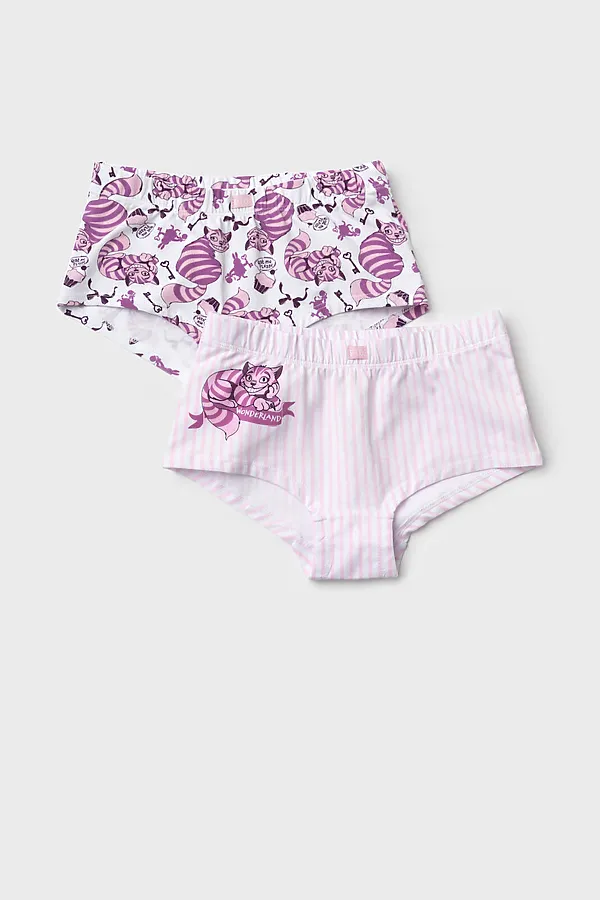 Трусы трикотажные для девочек, 2 шт в комплекте PLAYTODAY, белый,светло-розовый,малиновый - фото 1