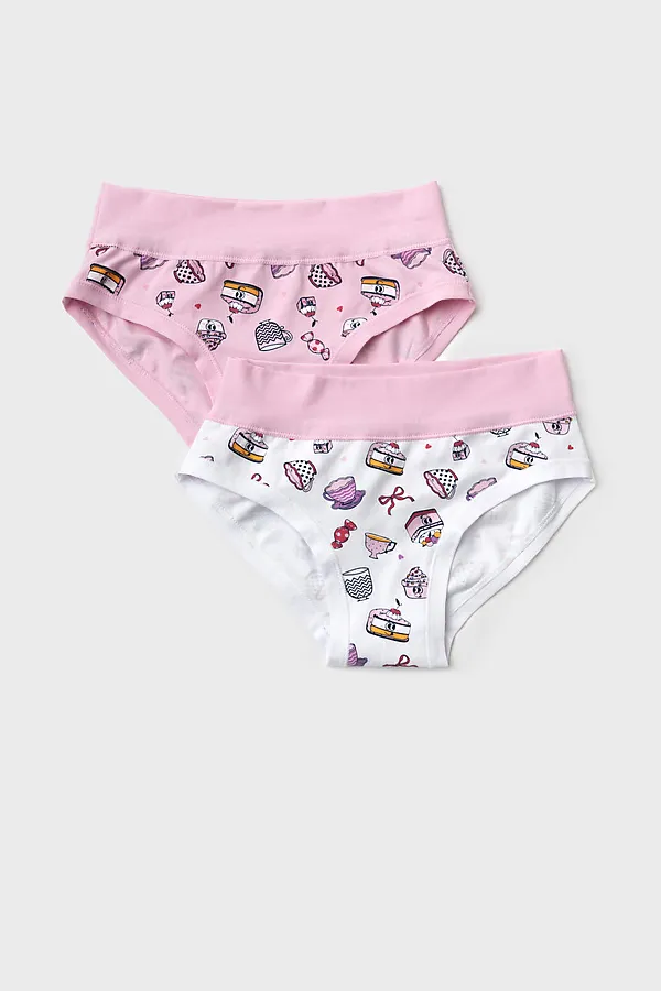Трусы трикотажные для девочек, 2 шт в комплекте PLAYTODAY, разноцветный - фото 1