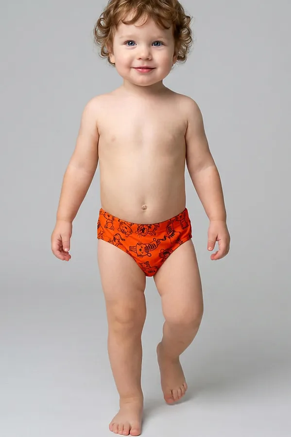 Плавки детские трикотажные для мальчиков PLAYTODAY, красный,темно-серый - фото 1