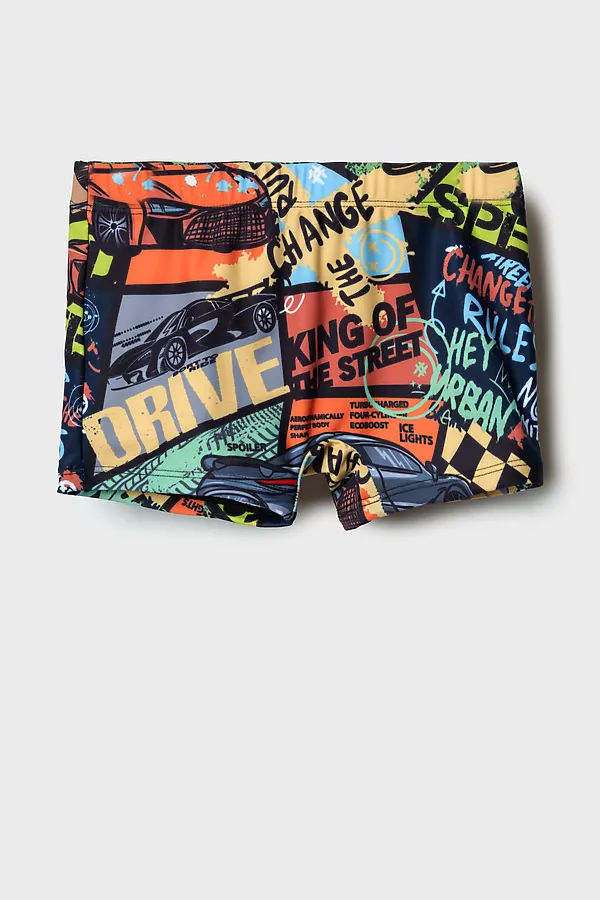 Плавки-шорты трикотажные для мальчиков, средней длины PLAYTODAY, разноцветный - фото 1