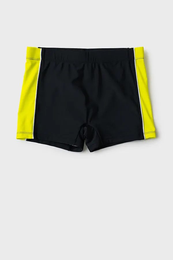 Плавки-шорты трикотажные для мальчиков, средней длины PLAYTODAY, черный,светло-зеленый - фото 1