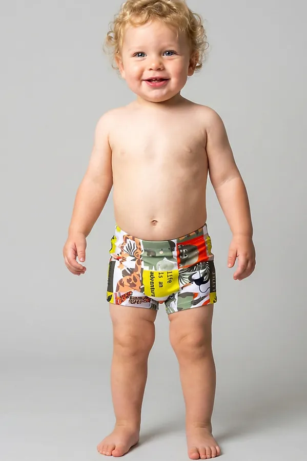 Плавки-шорты детские трикотажные для мальчиков, средней длины PLAYTODAY, разноцветный - фото 1