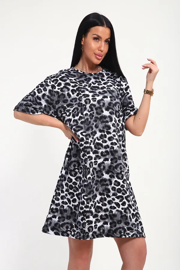 Туника Арт. 001 НАТАЛИ, леопард-черный - фото 1