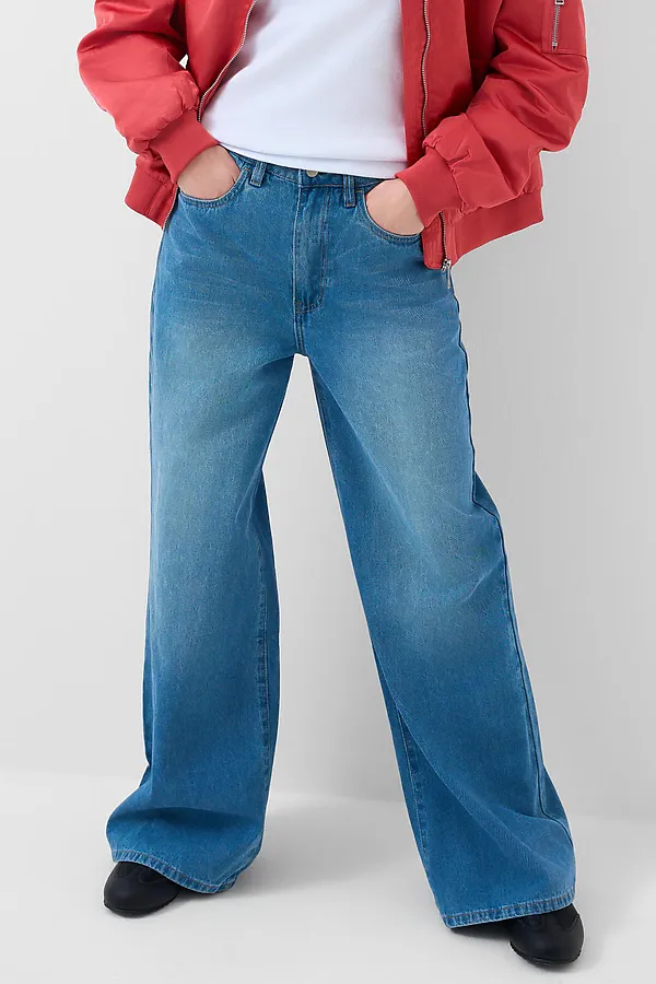 Брюки текстильные джинсовые для женщин PLAYTODAY, черный - фото 1