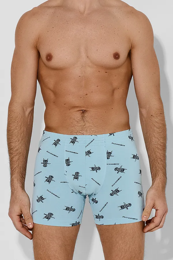 Трусы мужские MARK FORMELLE, доберманы на серо -бирюзовом - фото 1