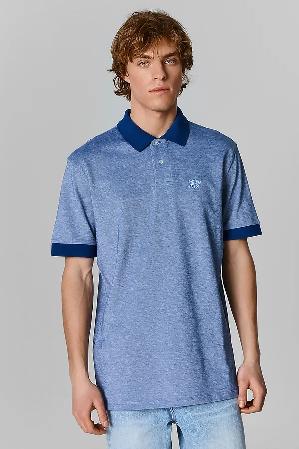 Поло мужское MARK FORMELLE, двухцветный голубой - фото 1