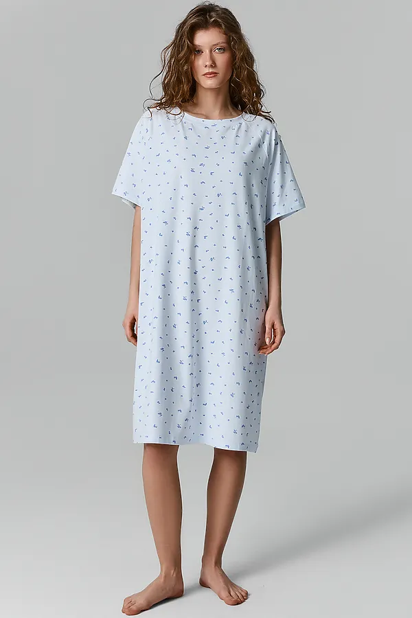 Сорочка ночная женская MARK FORMELLE, букетики на голубом - фото 1