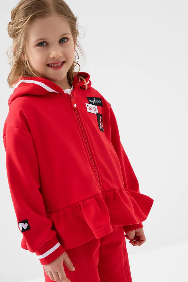 Толстовка трикотажная для девочек PLAYTODAY, красный - фото 1