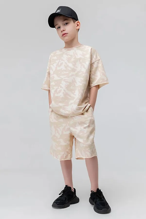 Костюм (Футболка+Шорты) BODO, бежевый камуфляж - фото 1