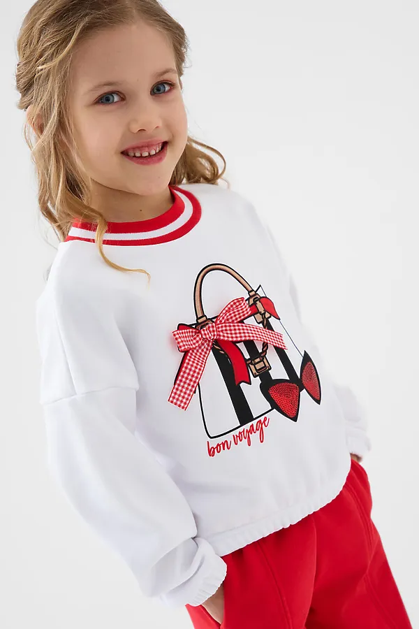 Толстовка трикотажная для девочек PLAYTODAY, белый - фото 1