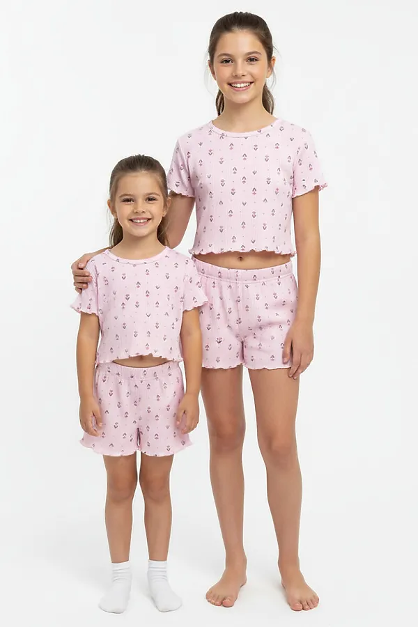 Пижама с шортами Пружинка топ с шортами 33069 НАТАЛИ, розовые цветы - фото 1