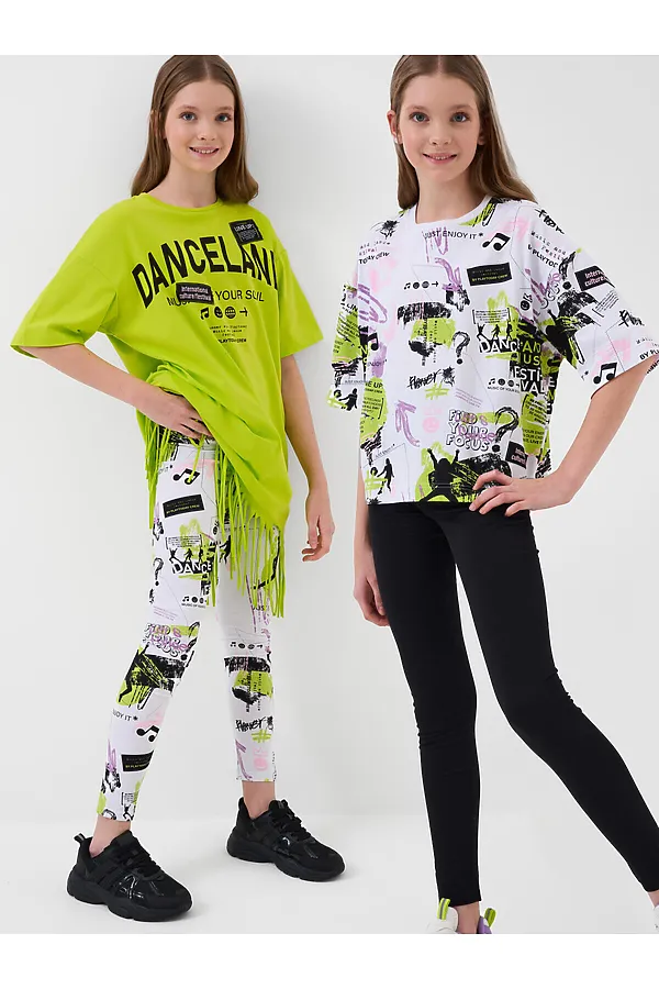 Брюки трикотажные для девочек (легинсы), 2 пары в комплекте PLAYTODAY, разноцветный - фото 1