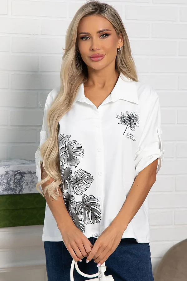 Блуза Экзотика LADY TAIGA, белая - фото 1