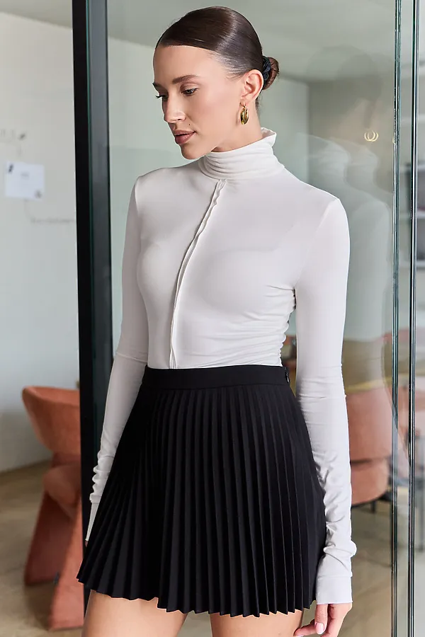 Водолазка облегающая с необработанными швами НАТАЛИ, молочный - фото 1