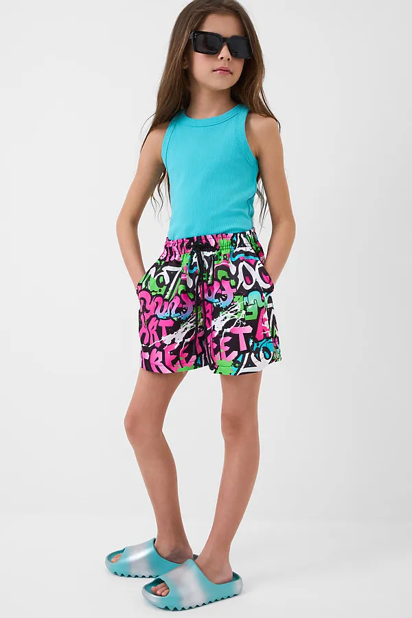 Шорты текстильные плавательные для девочек PLAYTODAY, разноцветный - фото 1