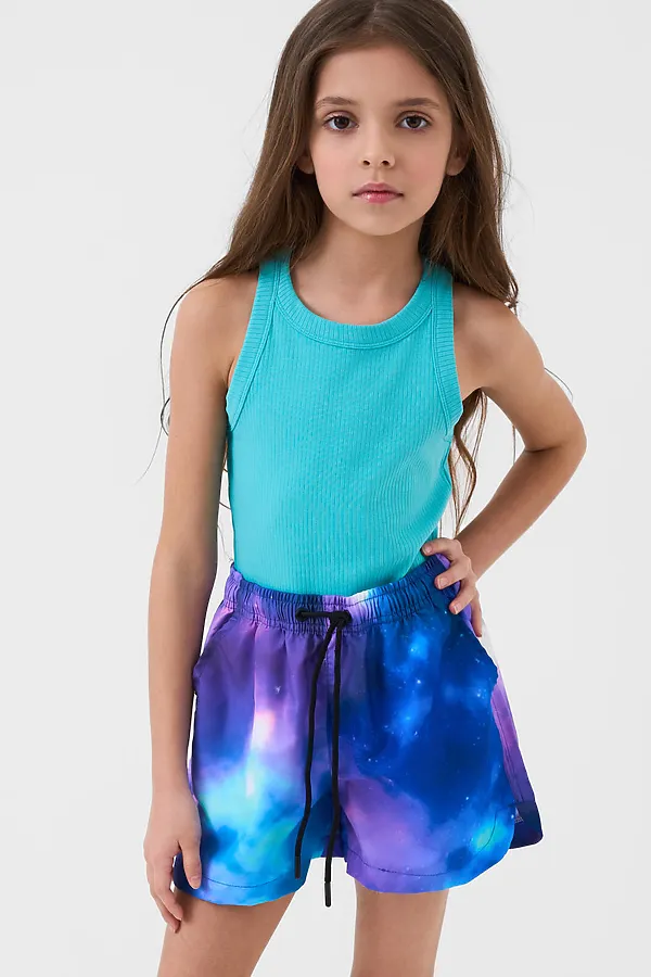 Шорты текстильные пляжные для девочек PLAYTODAY, разноцветный - фото 1