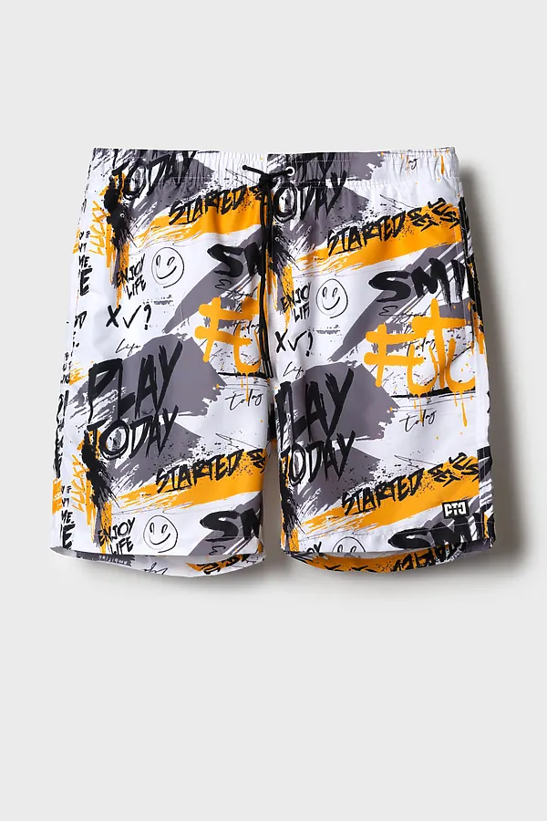 Шорты текстильные плавательные для мужчин, длинные PLAYTODAY, разноцветный - фото 1