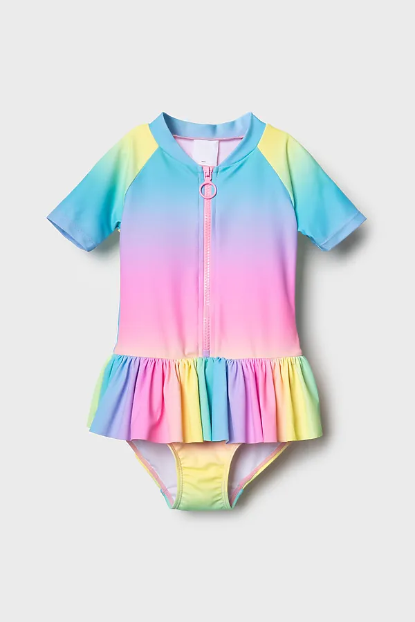 Комбинезон плавательный трикотажный для девочек PLAYTODAY, разноцветный - фото 1
