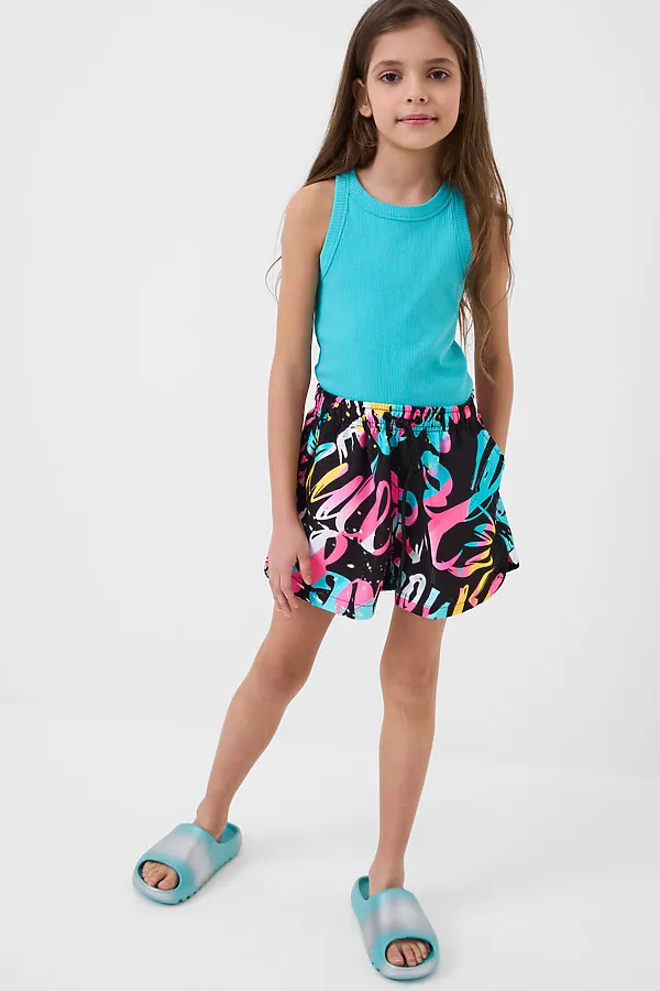Шорты текстильные плавательные для девочек PLAYTODAY, разноцветный - фото 1