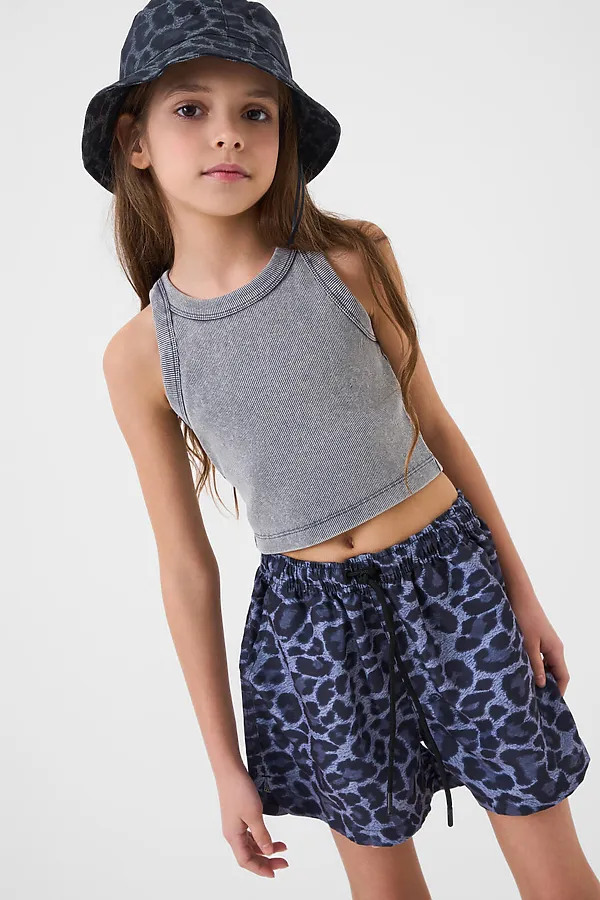 Шорты текстильные плавательные для девочек PLAYTODAY, черный,серый - фото 1