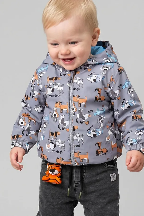 Куртка детская текстильная с полиуретановым покрытием для мальчиков (ветровка) PLAYTODAY, разноцветный - фото 1